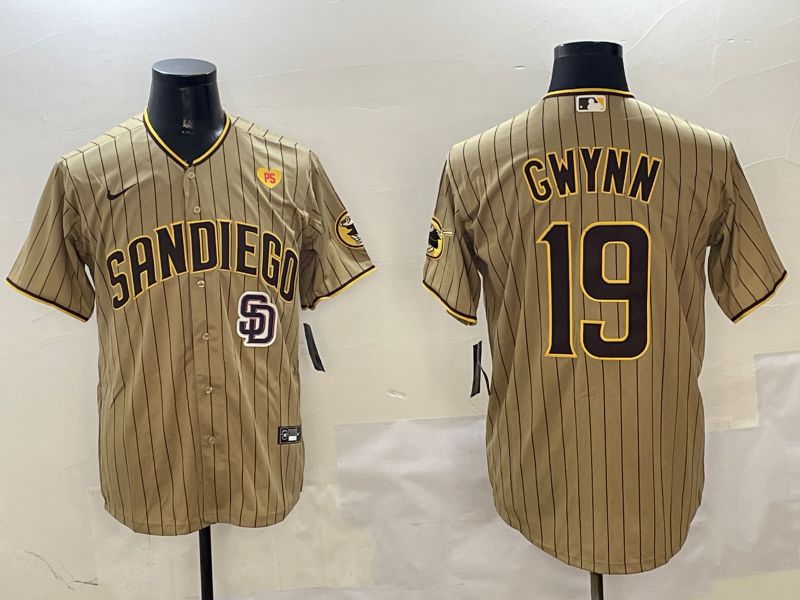 Men San Diego Padres #19 Gwynn Brown Stripe Game 2025 Nike MLB Jersey style 14->san diego padres->MLB Jersey
